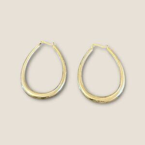 Vintage Sterling Silver Teardrop Hoop Earrings